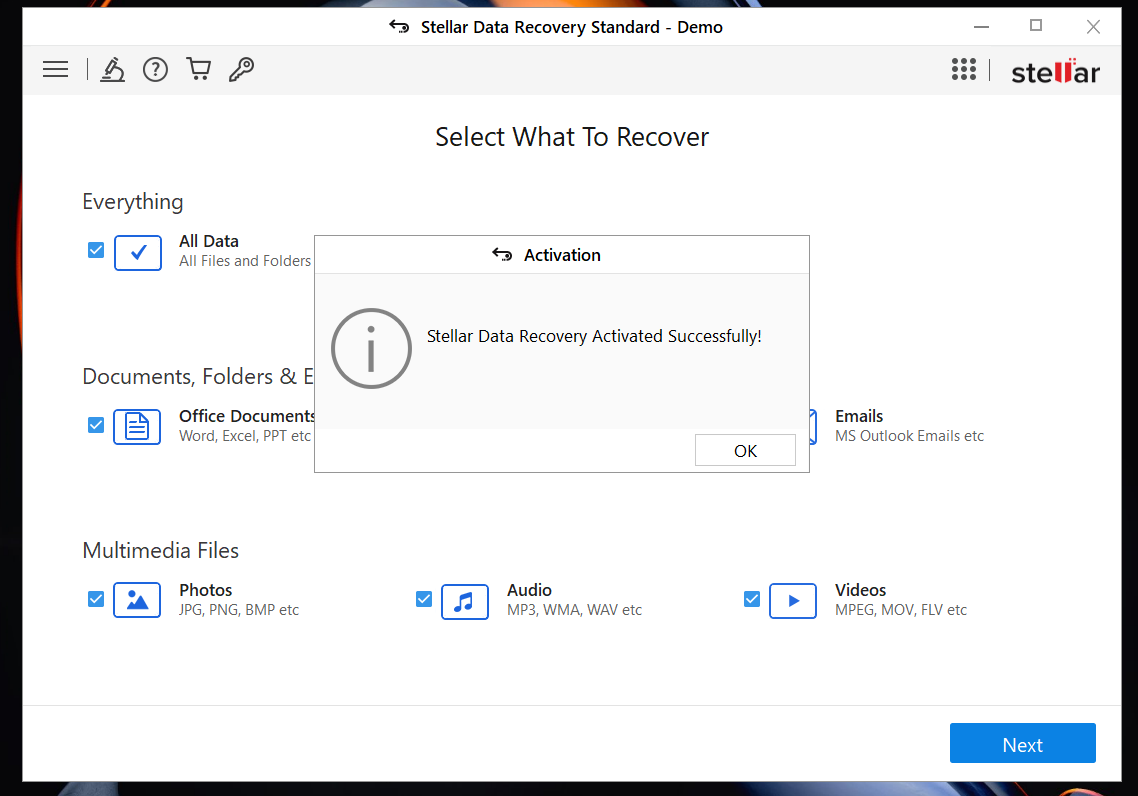 تفعيل مجاني لبرنامج استرجاع الملفات المفقودة Stellar Data Recovery