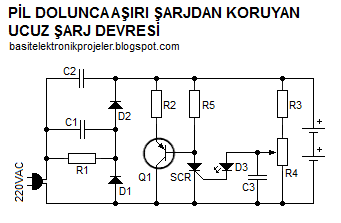 Trafosuz adaptörlü pil şarj