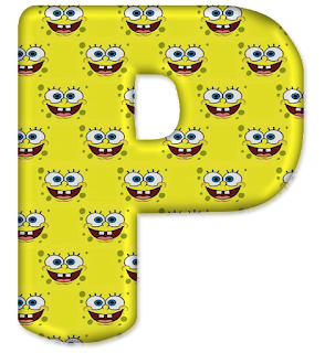 Abecedario Relleno de la Cara de Bob Esponja.