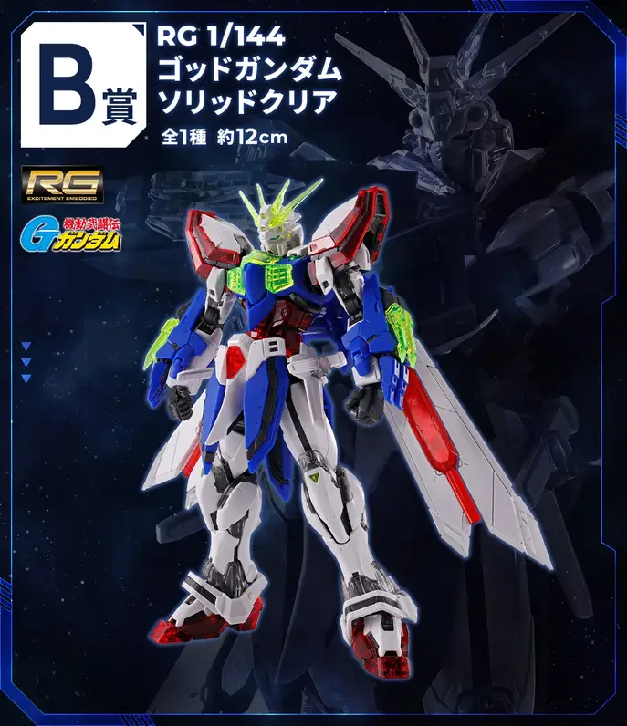 Prize B: RG 1/144 God Gundam (Solid Clear)