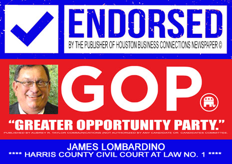 James Lombardino is endorsed by Houston Business Connections Newspaper