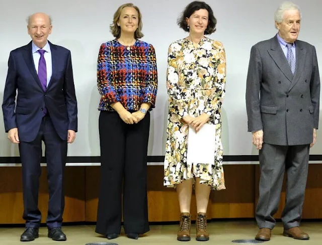 Princess Claire of Belgium, King Albert and Queen Paola. Princess Claire wore a tweed jacket