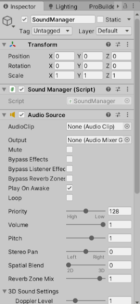 easy way to make sound Manager to apply FX in your  Game in Unity Engine