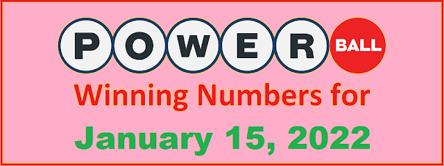 PowerBall Winning Numbers for Saturday, January 15, 2022