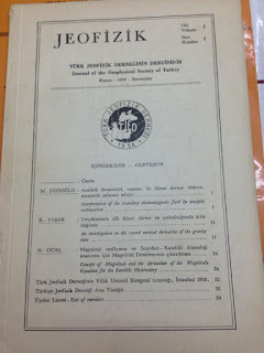 1959 yılında basılan Jeofizik dergisi ilk sayısı