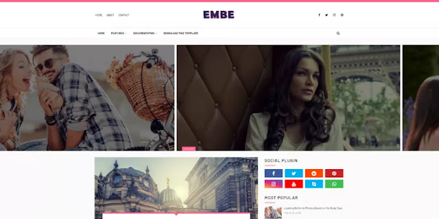 Embe Blogger Template is a fantastic theme for creating news and magazine websites.