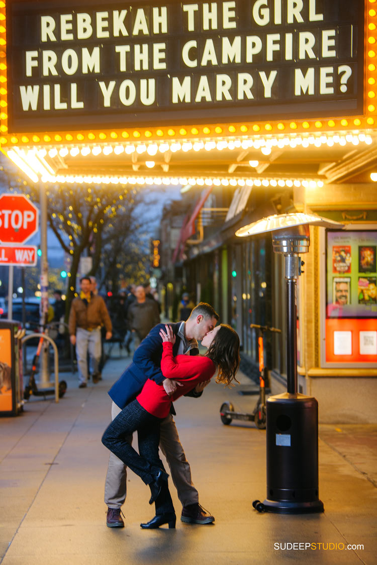 Surprise Wedding Proposal Photography at Michigan Theatre bySudeepStudio.com Ann Arbor Wedding Photographer