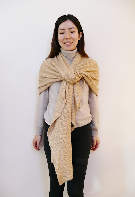 Karianne's Secret Review, how to style a shawl, how to wear a shawl, 4 ways to wear a shawl, how to wear a scarf winter, how to tie a shawl, shawl knot ideas