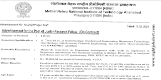 Junior Research Fellow M.Tech or M.Sc Jobs in Motilal Nehru National Institute Of Technology
