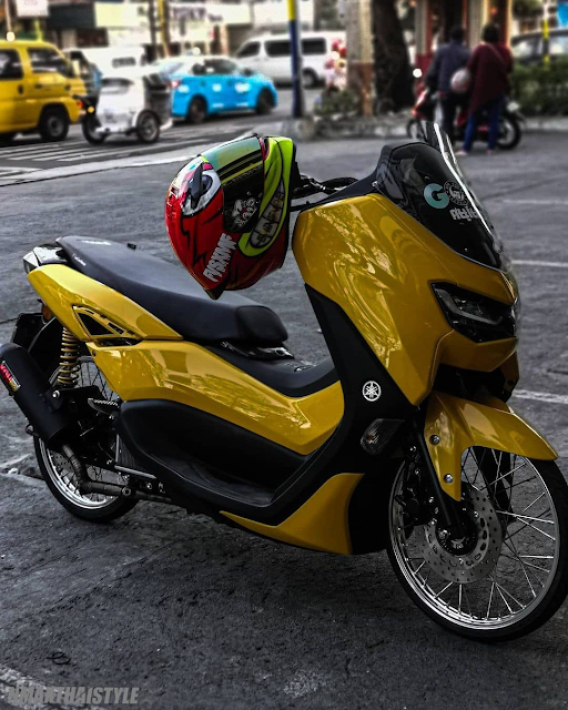 modif yamaha nmax 2023 style thailook warna kuning