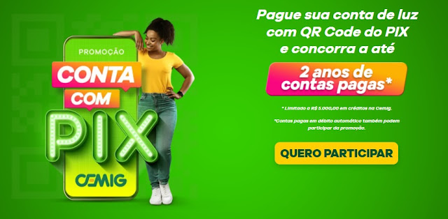 Promoção Cemig Conta com PIX