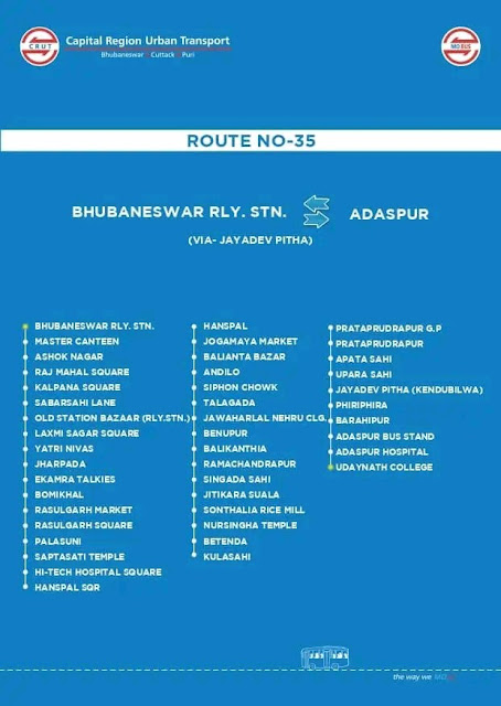 Mobus Route no 35 UN College Adaspur to Bhubaneswar
