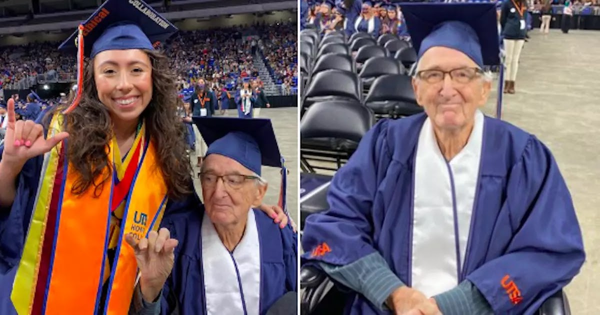 88-Year-Old Grandfather Graduates On Same Day From Same University As His 23-Year-Old Granddaughter