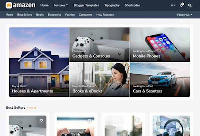 Amazen Blogger Template Premium Free Download