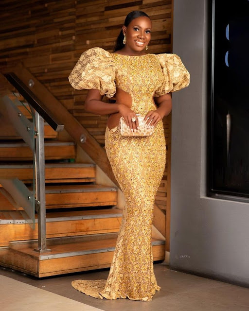 Gold Lace Asoebi Styles Trending in 2022