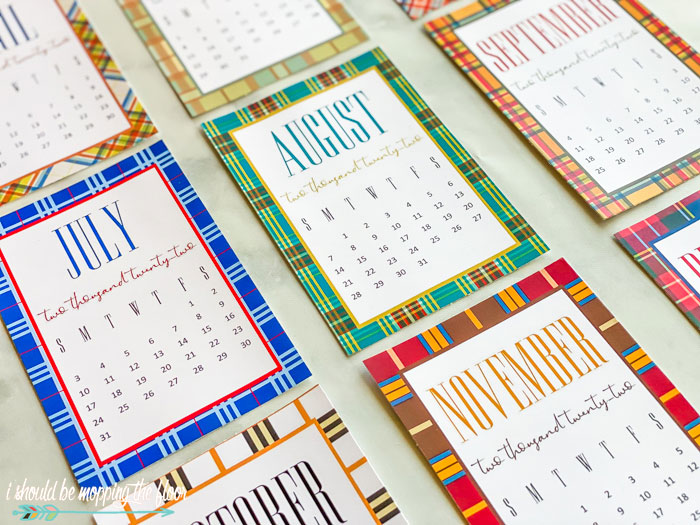 Plaid Calendar Printables