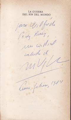 "La guerra del fin del mundo", autografiado por Mario Vargas Llosa - 1984.