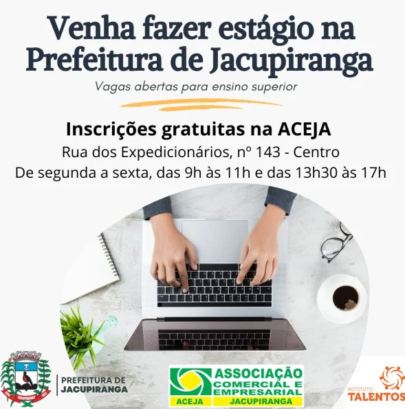 Venha fazer estágio na Prefeitura de Jacupiranga