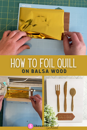 silhouette 101, silhouette america blog, balsa wood, foil quill, foil quill on wood