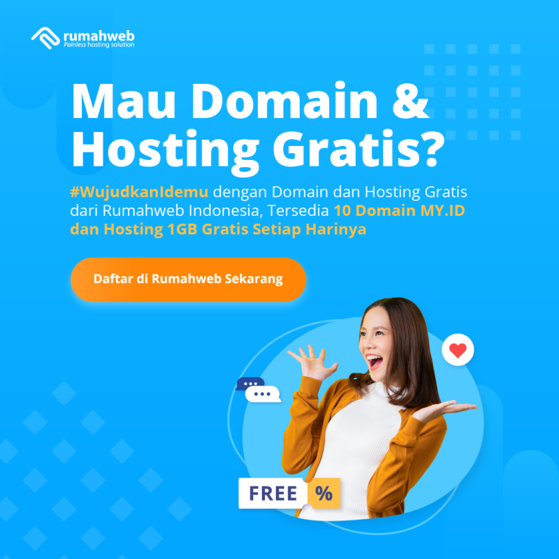 Cara Mendapat Domain dan Hosting Gratis di Rumahweb Indonesia