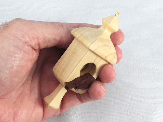 Handmade Miniature Birdhouse Christmas Tree Ornament