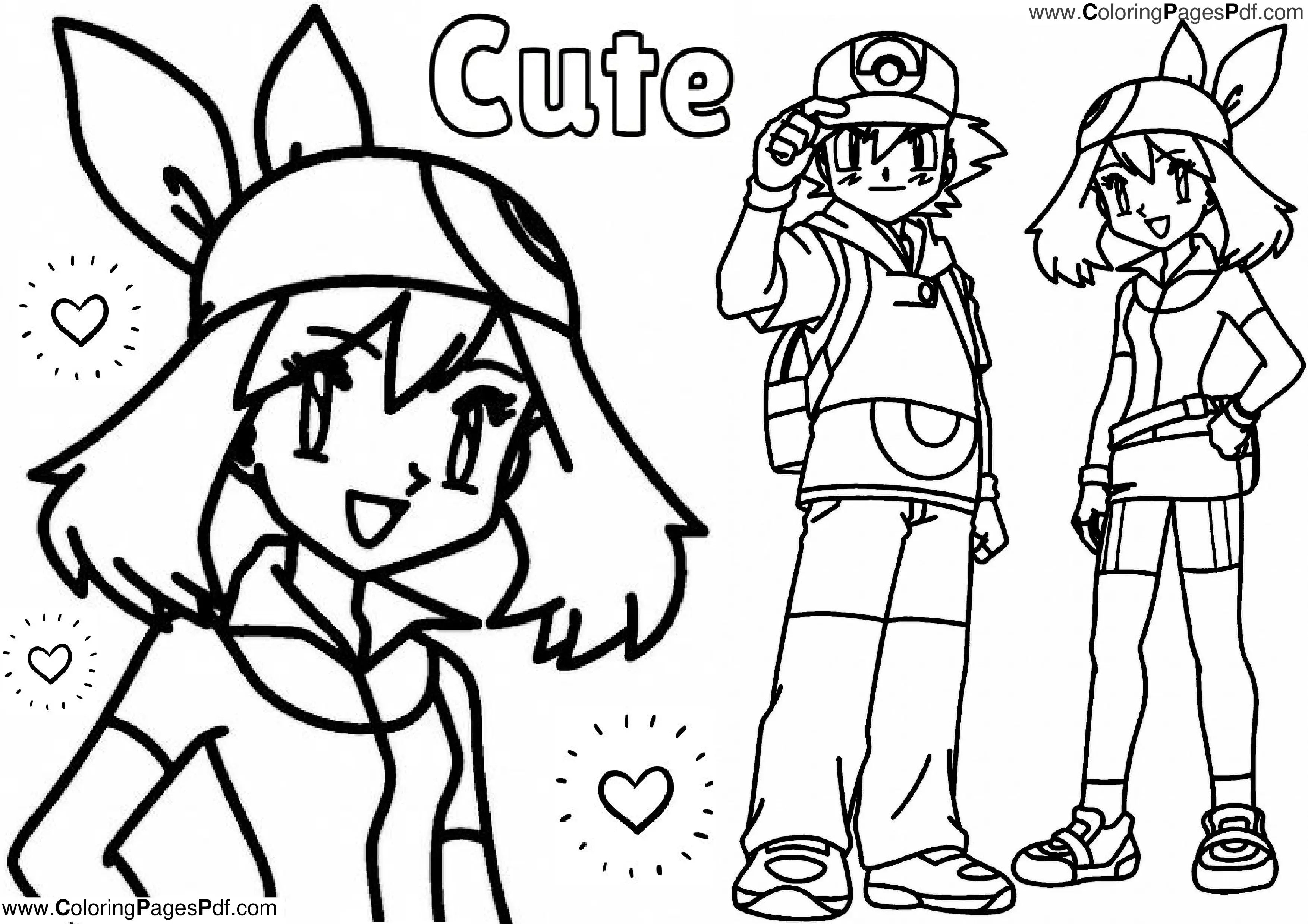 Pokemon coloring pages for girls