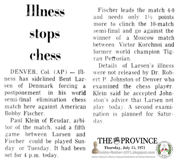 Illness Stops Chess
