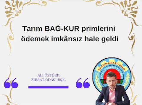 Başkan Öztürk, Çiftçiler, Bağ-Kur primlerini ödeyemiyor