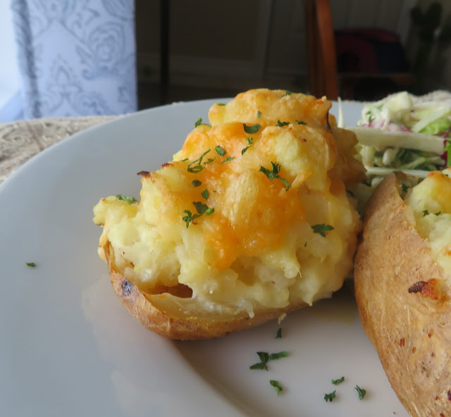 Twice Baked Cauliflower Cheese Potatoes