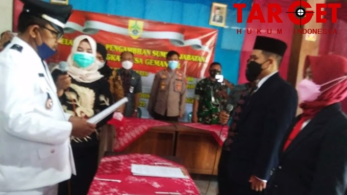 Pelantikan Pengambilan Sumpah/  Janji Kebayanan 1 Guli dan Kasi Perencana di Desa Gumantar Kec. Mondokan Sragen