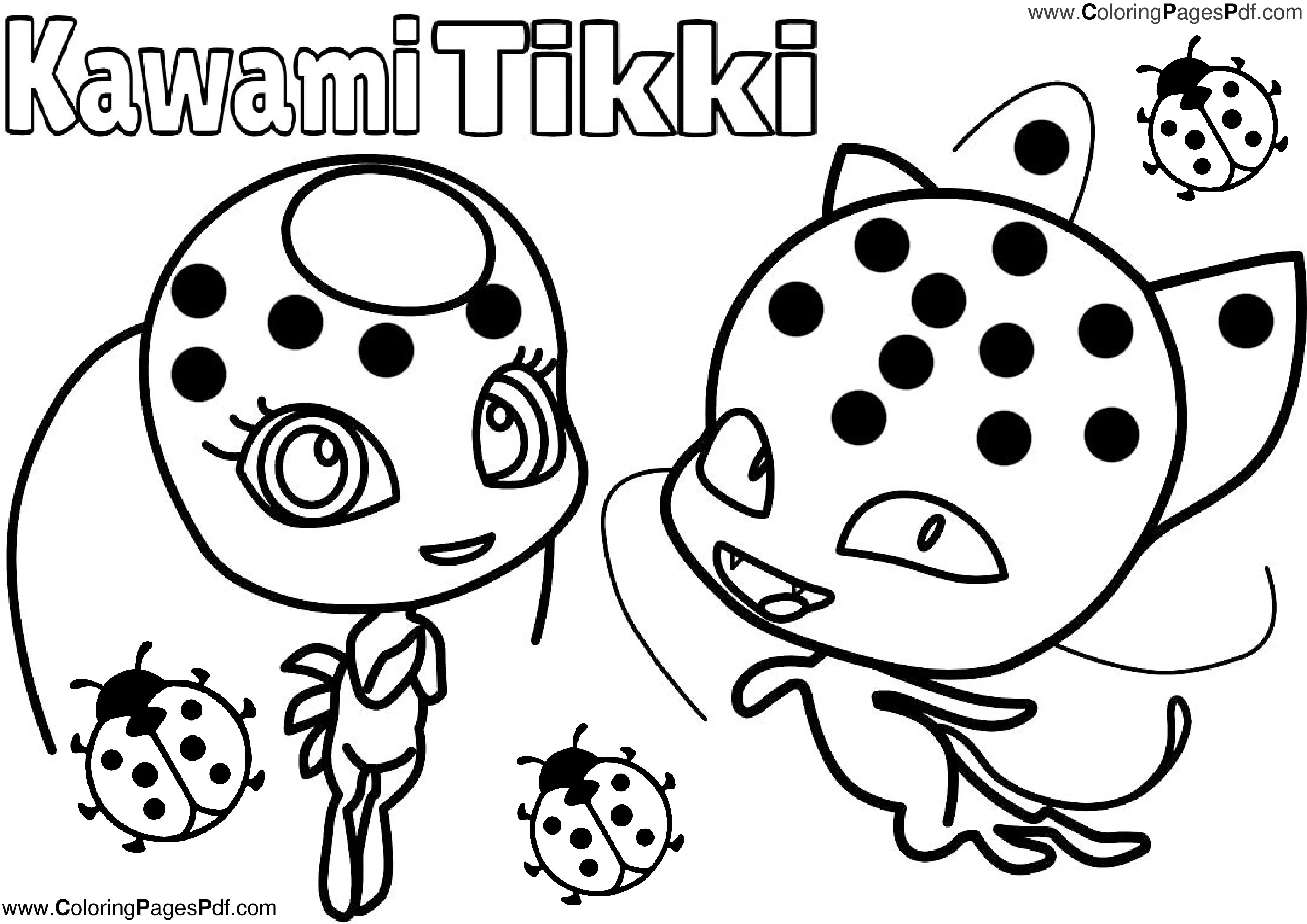 Tikki ladybug coloring page