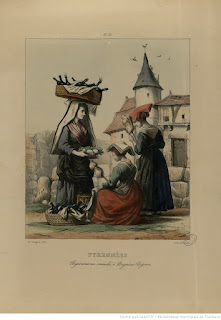 Название :  Pyrénées - Paysannes au marché de Bagnères-Bigorres (sic) Автор  :  Pingret, Édouard (1788-1875). Fonction indéterminée