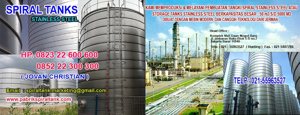 SPIRAL TANK STAINLESS STEEL - STAINLESS STEEL STORAGE TANK - PABRIK STAINLESS STEEL SPIRAL TANK