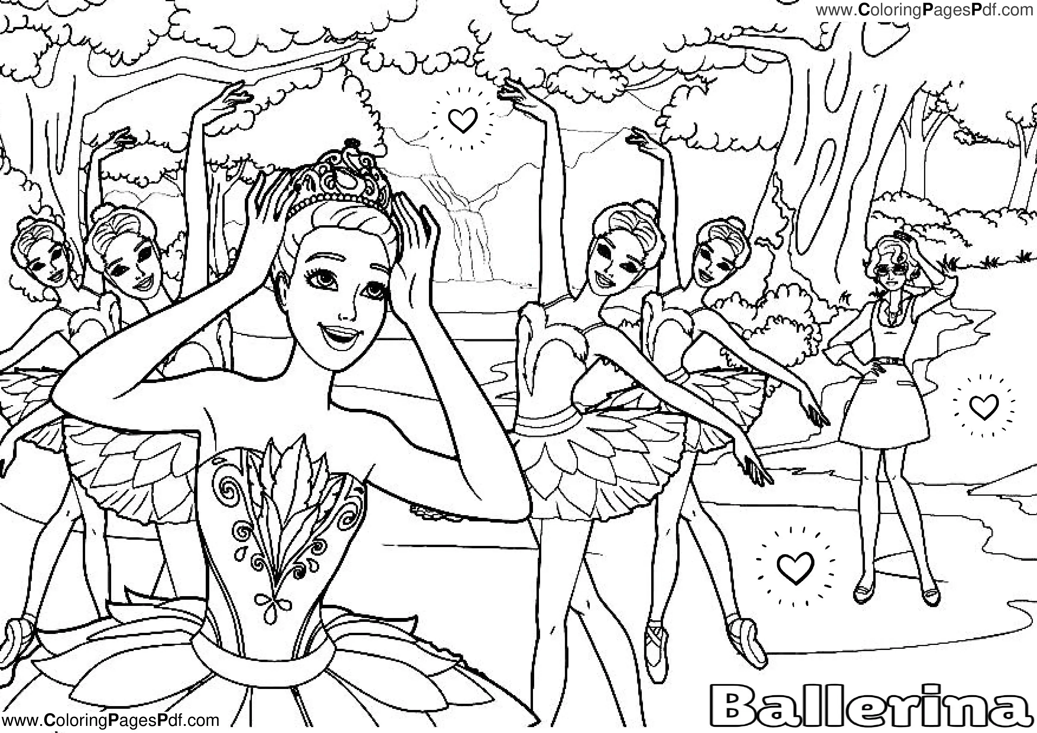 Ballerina coloring pages free