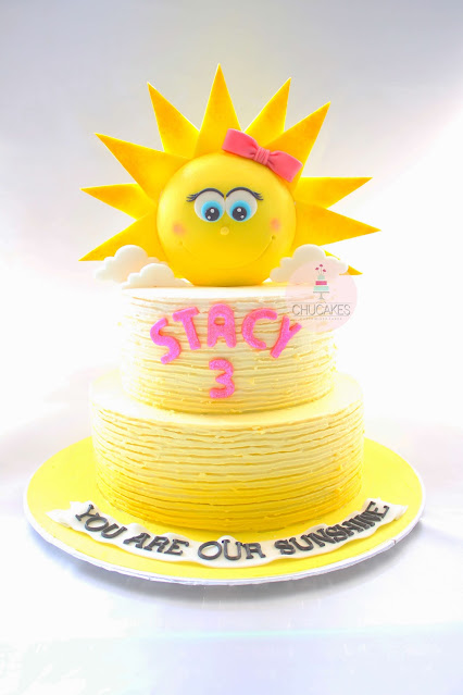 2 tier buttercream cake sun sunshine chucakes