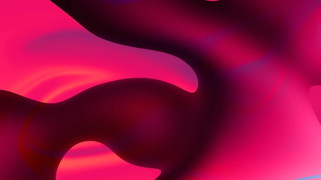 Abstract 4K wallpaper with flowing pink shapes and soft glowing highlights.