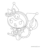 Kuromi coloring page - witch