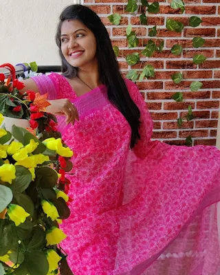 Rachitha mahalakshmi stylish saree instagram pics