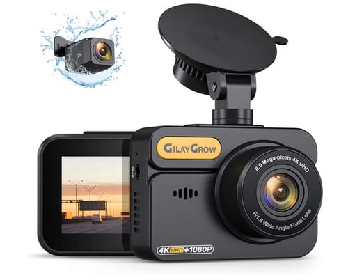 GILAYGROW Front and Rear 4K Dual Dash Cam for Cars