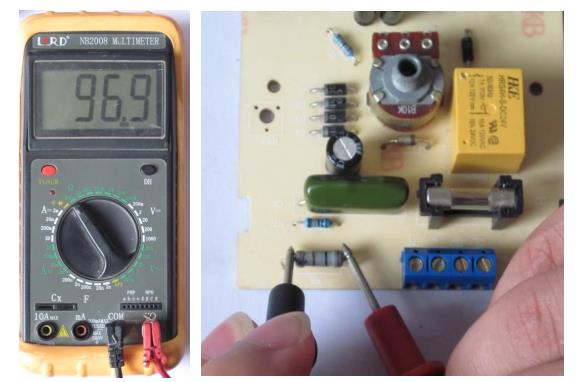 Positive resistance values detect