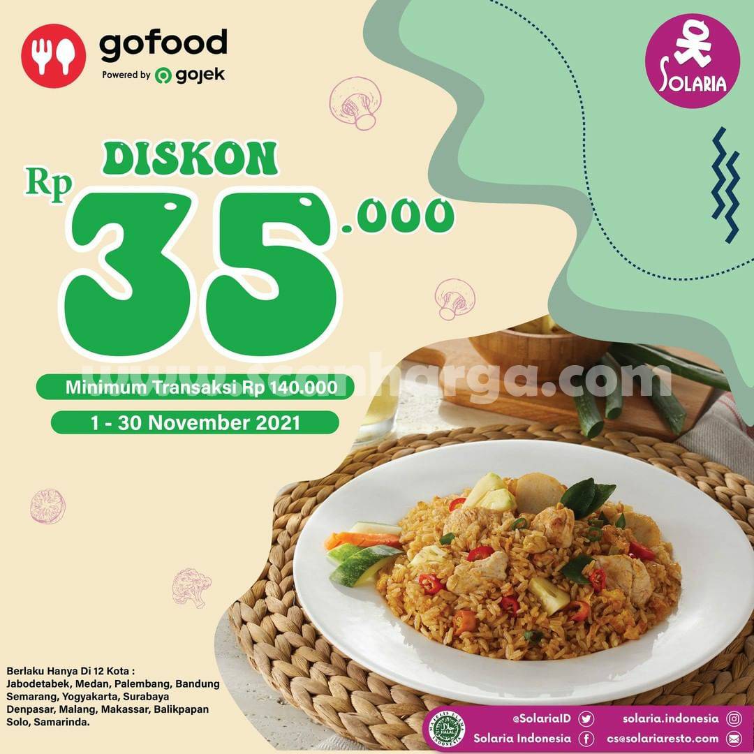 Promo SOLARIA GOFOOD Diskon hingga Rp. 30.000