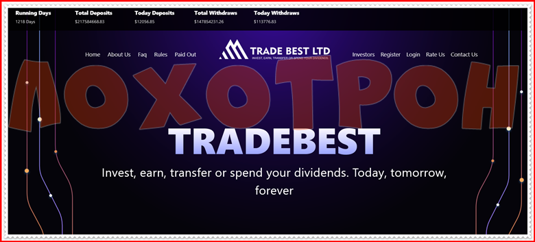 Мошеннический сайт tradebestltd.com – Отзывы, развод, платит или лохотрон? Мошенники