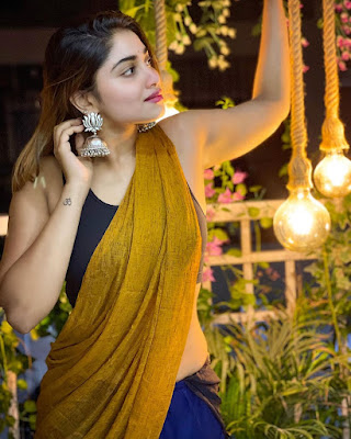 Actress Shivani Narayanan Latest Hot Photos in Saree
