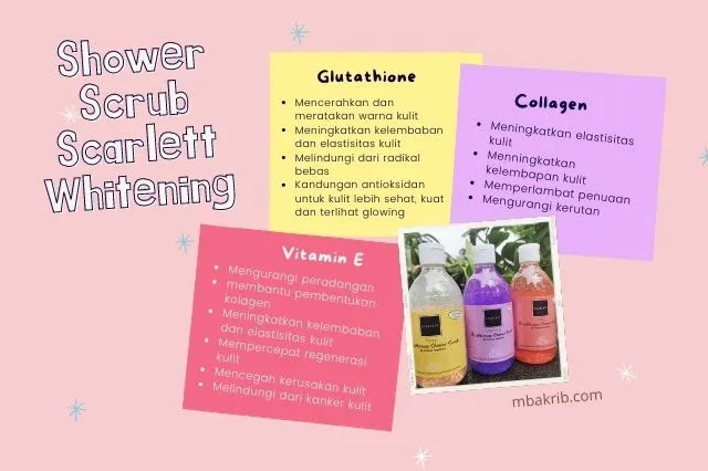 shower scrub mengandung glutathione vitamin e collagen