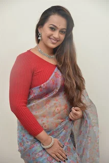 Ester Noronha saree stills at 69 Sanskar Colony interview