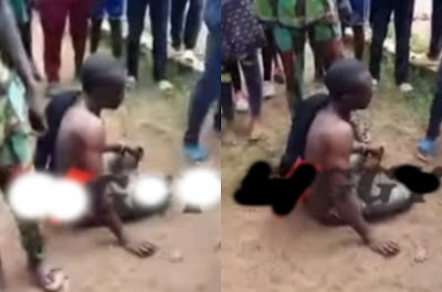 Angry Mob Brutalizes Cultist For Abducting A UNIBEN Student (Video)