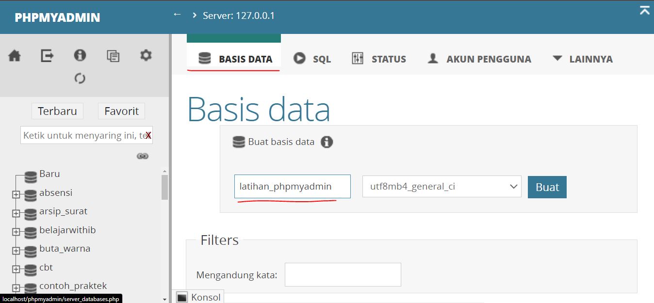 Cara Membuat Dan Menghapus Database MySQL