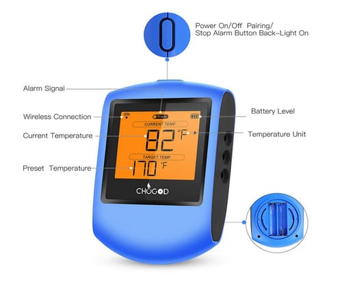 CHUGOD Wireless Remote Digital Cooking Food Meat Thermometer