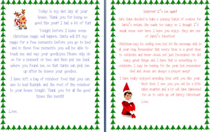 Morgan's Elf on the Shelf Station: Arrival/Goodbye Letters