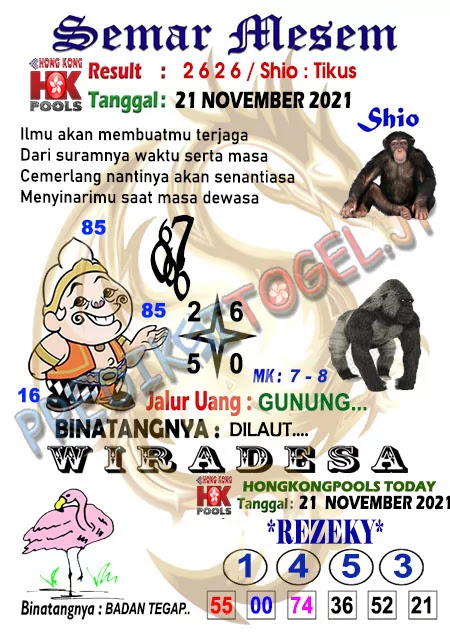 Syair Semar Mesem Togel Hongkong Minggu 21-Nov-2021